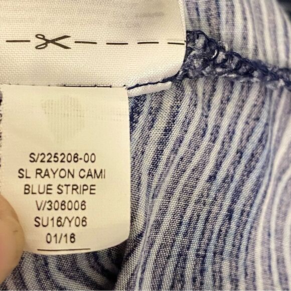 Old Navy blue wave Cami Midi slip Dress smocked back size L - Picture 11 of 12